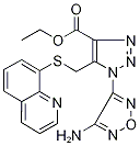 Ethyl 1-(4-amino-1,2,5-oxadiazol-3-yl)-5-[(quinolin-8-ylthio)methyl]-1H-1,2,3-triazole-4-carboxylate Struktur