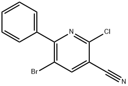 5-Bromo-2-chloro-6-phenylpyridine-3-carbonitrile Struktur