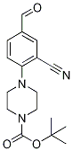 tert-Butyl 4-(2-cyano-4-formylphenyl)piperazine-1-carboxylate, 4-[4-(tert-Butoxycarbonyl)piperazin-1-yl]-3-cyanobenzaldehyde, 2-[4-(tert-Butoxycarbonyl)piperazin-1-yl]-5-formylbenzonitrile Struktur