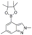 2,6-Dimethyl-4-(4,4,5,5-tetramethyl-1,3,2-dioxaborolan-2-yl)-2H-indazole Struktur