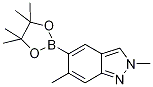 2,6-Dimethyl-5-(4,4,5,5-tetramethyl-1,3,2-dioxaborolan-2-yl)-2H-indazole Struktur