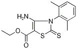 Ethyl 4-amino-2,3-dihydro-3-(2,6-dimethylphenyl)-2-thioxo-1,3-thiazole-5-carboxylate Struktur