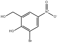 5-Bromo-4-hydroxy-3-(hydroxymethyl)nitrobenzene, 3-Bromo-2-hydroxy-5-nitrobenzyl alcohol, (3-Bromo-2-hydroxy-5-nitrophenyl)methanol Struktur