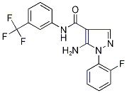 5-Amino-1-(2-fluorophenyl)-N-[3-(trifluoromethyl)phenyl]-1H-pyrazole-4-carboxamide Struktur