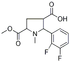 2-(2,3-Difluorophenyl)-5-(methoxycarbonyl)-1-methylpyrrolidine-3-carboxylic acid Struktur