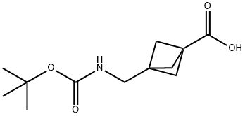 3-(((tert-Butoxycarbonyl)amino)methyl)bicyclo[1.1.1]pentane-1-carboxylic acid Struktur