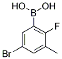 5-Bromo-2-fluoro-3-methylbenzeneboronic acid Struktur