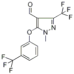 1-Methyl-3-(trifluoromethyl)-5-[3-(trifluoromethyl)phenoxy]-1H-pyrazole-4-carboxaldehyde 97% Struktur