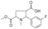 2-(3-Fluorophenyl)-5-(methoxycarbonyl)-1-methylpyrrolidine-3-carboxylic acid Struktur