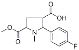 2-(4-Fluorophenyl)-5-(methoxycarbonyl)-1-methylpyrrolidine-3-carboxylic acid Struktur