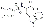 2-[(3-Fluoro-4-methoxyphenyl)sulphonylamino]-3-(1-methyl-1H-indol-3-yl)propanoic acid Struktur