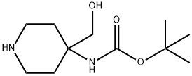 tert-Butyl 4-(hydroxymethyl)piperidin-4-ylcarbamate Struktur