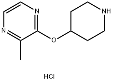 2-Methyl-3-(piperidin-4-yloxy)-pyrazine hydrochloride Struktur