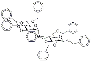 Benzyl 2,3,6-Tri-O-benzyl-4-O-[2,3-di-o-benzyl-4,6-O-benzylidene-α-D-mannopyranosyl]-(1-4)-β-D-glucopyranoside Struktur