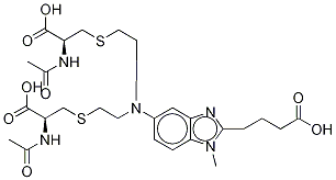 Bendamustine Bis-mercapturic Acid-d6 Struktur