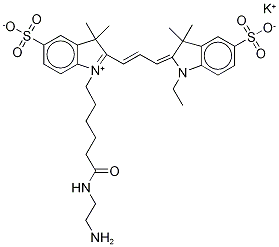 Cyanine 3 Monofunctional Hexanoic Acid Dye Ethylenediamine Amide Potassium Salt Struktur