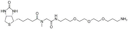 (3aS,4S,6aR)-N-(16-Amino-2-oxo-7,10,13-trioxa-3-azahexadec-1-yl)hexahydro-N-methyl-2-oxo-1H-thieno[3,4-d]imidazole-4-pentanamide Struktur