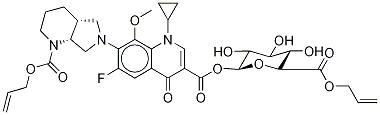 rac N-Allyloxycarbonyl cis-Moxifloxacin Acyl-β-D-glucuronide Allyl Ester Struktur