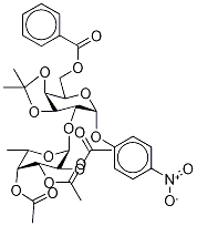 p-Nitrophenyl 6-O-benzoyl-3,4-O-isopropylidene-2-O-(2,3,4-tri-O-acetyl-α-L-fucopyranosyl)-α-D-galactopyranoside Struktur