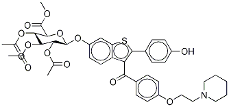 Methyl Raloxifene 6-(2,3,4-Tri-O-acetyl-β-D-glycopyranuronate) Struktur