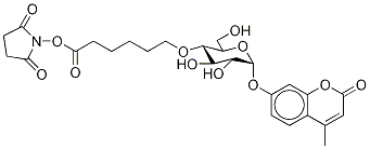 4-MethyluMbelliferyl α-D-Glucopyranoside 4'-O-C6-NHS Ester Struktur