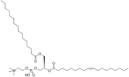 1-Palmitoyl-2-oleoyl-sn-glycerol-3-phosphocholine-13C18 Struktur