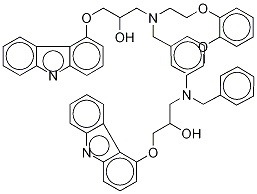 3,3-{2,2-[1,2-Phenylenebis(oxy)]bis(ethane-2,1-diyl)}bis(N-benzylazanediyl)bis(1-(9H-carbazol-4-yloxy)propan-2-ol) Struktur