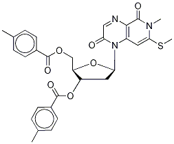 3-Methyl-8-(2’-deoxy-3’,5’-di-O-toluoyl--D-ribofuranosyl)isoxanthopterin Struktur