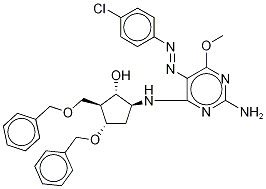 5-[[2-AMino-5-[2-(4-chlorophenyl)diazenyl]-6-Methoxy-4-pyriMidinyl]aMino-13C2, 15N]-3-(phenylMethoxy)-2-[(phenylMethoxy)Methyl]-cyclopentanol Struktur