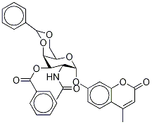 4-MethyluMbelliferyl 2-(AcetaMino)-2-deoxy-3-O-benzoyl-4,6-O-benzylidene-D-galactopyranose Struktur