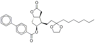 (3aR,4R,5R,6aS)-4-[3-(Ethyleneketal)decanyl]hexahydro-5-hydroxy-2H-cyclopenta[b]furan-2-one 5-(4-Phenylbenzoate)-d15 Struktur