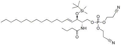 2-O-tert-ButyldiMethylsilyl C4 CeraMide-1-(bis(2-cyanoethyl)phosphate Struktur