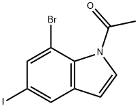 1-ACETYL-7-BROMO-5-IODOINDOLE Struktur