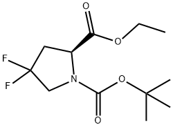 Ethyl (R)-1-Boc-4,4-difluoropyrrolidine-2-carboxylate Struktur