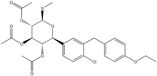 β-L-Xylopyranoside, Methyl 5-C-[4-chloro-3-[(4-ethoxyphenyl)Methyl]phenyl]-1-thio-, 2,3,4-triacetate,(5S)-