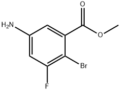 Benzoic acid, 5-aMino-2-broMo-3-fluoro-, Methyl ester Struktur