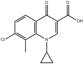 7-Chloro-1-cyclopropyl-1,4-dihydro-8-Methyl-4-oxo-3-quinolinecarboxylic Acid Struktur