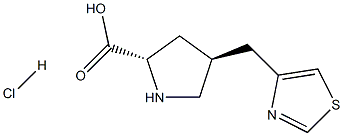 (2S,4S)-4-(thiazol-4-ylMethyl)pyrrolidine-2-carboxylic acid hydrochloride Struktur