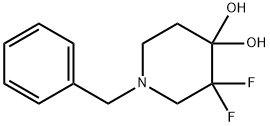 4,4-Piperidinediol, 3,3-difluoro-1-(phenylmethyl)- Struktur