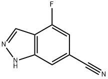 6-Cyano-4-fluoro (1H)indazole Struktur