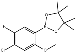 2-(4-Chloro-5-fluoro-2-Methoxy-phenyl)-4,4,5,5-tetraMethyl-1,3,2-dioxaborolane Struktur