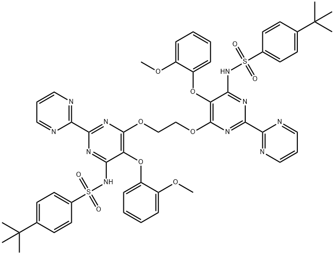 BenzenesulfonaMide, N,N'-[1,2-ethanediylbis[oxy[5-(2-Methoxyphenoxy)[2,2'-bipyriMidine]-6,4-diyl]]]bis[4-(1,1-diMethylethyl)- Struktur