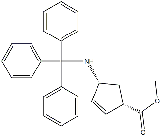 2-Cyclopentene-1-carboxylic acid, 4-[(triphenylMethyl)aMino]-, Methyl ester, (1S,4R)- Struktur