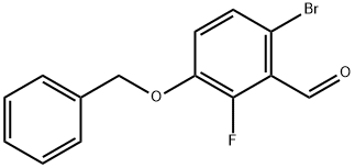 3-BENZYLOXY-6-BROMO-2-FLUOROBENZALDEHYDE Struktur