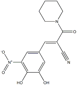 (ALPHAE)-ALPHA-[(3,4-二羥基-5-硝基苯基)亞甲基]-BETA-氧代-1-哌啶丙腈 結(jié)構(gòu)式