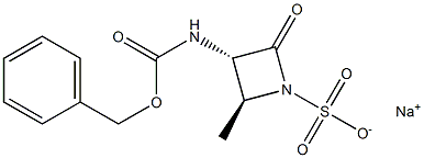 (2S-trans)-2-Methyl-4-oxo-3-[[(phenylmethoxy)carbonyl]amino]-1-azetidinesulfonic acid monosodium salt Struktur