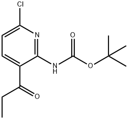 tert-butyl (6-chloro-3-propanoylpyridin-2-yl)carbaMate Struktur