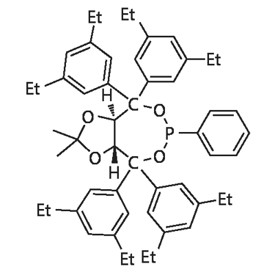 (3aR,8aR)-(-)-4,4,8,8-Tetrakis(3,5-diethylphenyl) tetrahydro-2,2-diMethyl-6-phenyl-1,3-dioxolo [4,5-e]dioxaphosphepin Struktur