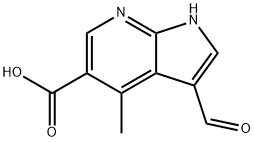 3-ForMyl-4-Methyl-7-azaindole-5-carboxylic acid Struktur