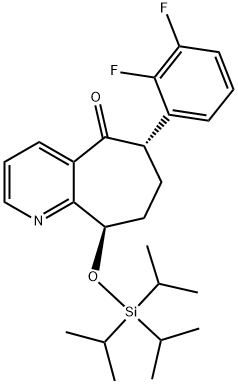 (6S,9R)-6-(2,3-Difluorophenyl)-6,7,8,9-tetrahydro-9-[[tris(1-methylethyl)silyl]oxy]-5H-cyclohepta[b]pyridin-5-one Struktur